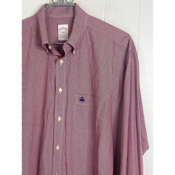 Brooks Brothers Men's The Original Polo Fit Pinpoint Gingham Button Front Shirt - Picture 2 of 6